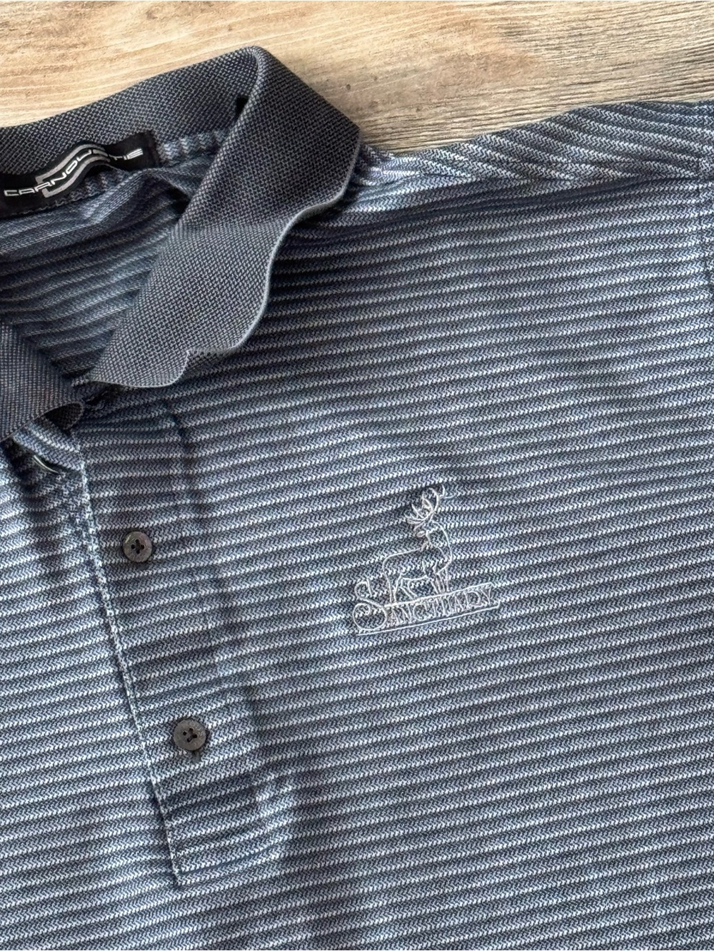 Carnoustie Golf Polo Sanctuary Golf Course logo XXL Gray and Blue